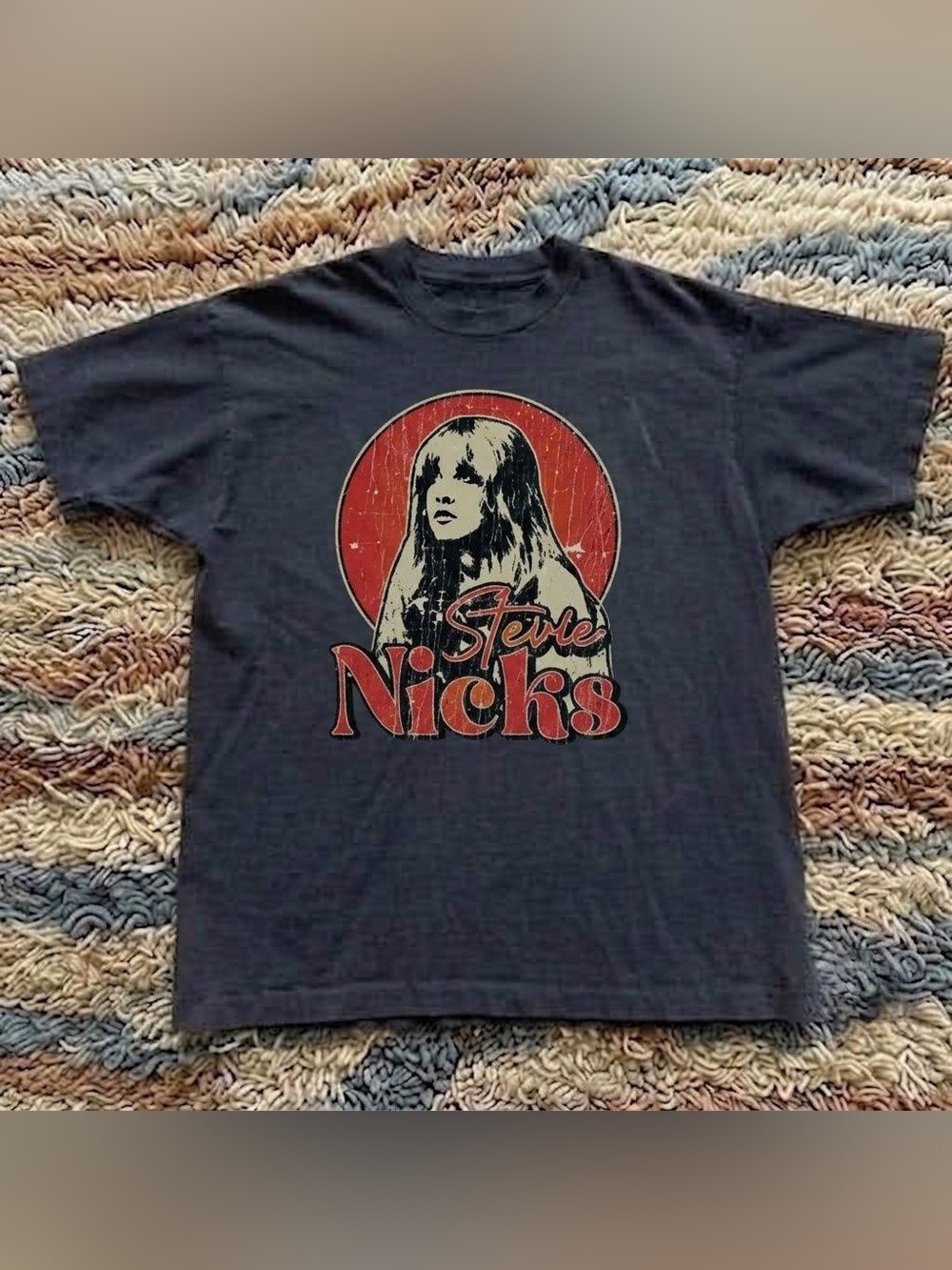 Stevie Nicks Graphic Tee - Black with Red Print